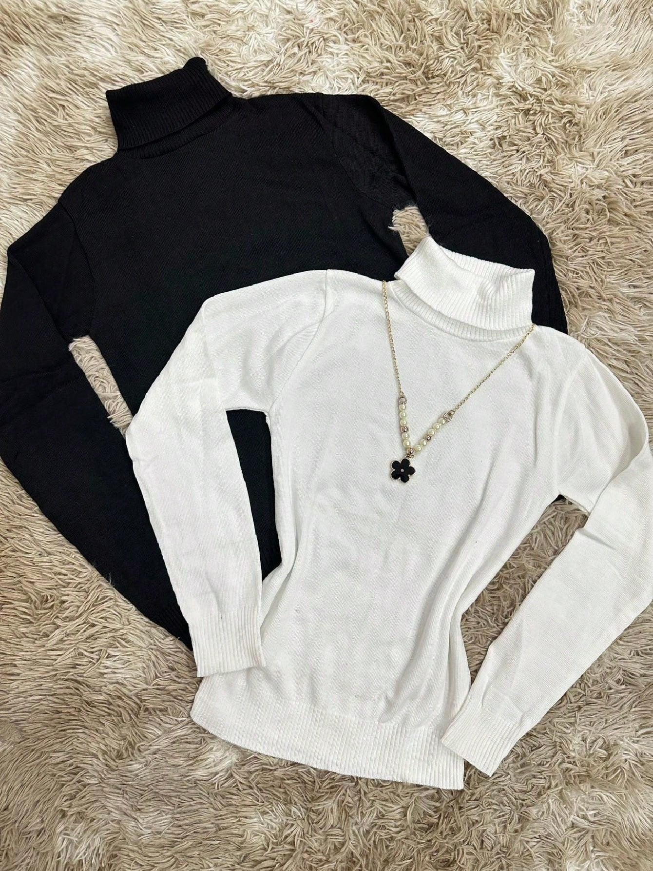Vendedor Indicado
Kit2 Blusa gola alto feminina manga longa básica trico cacharreu cacharrel sueter liso