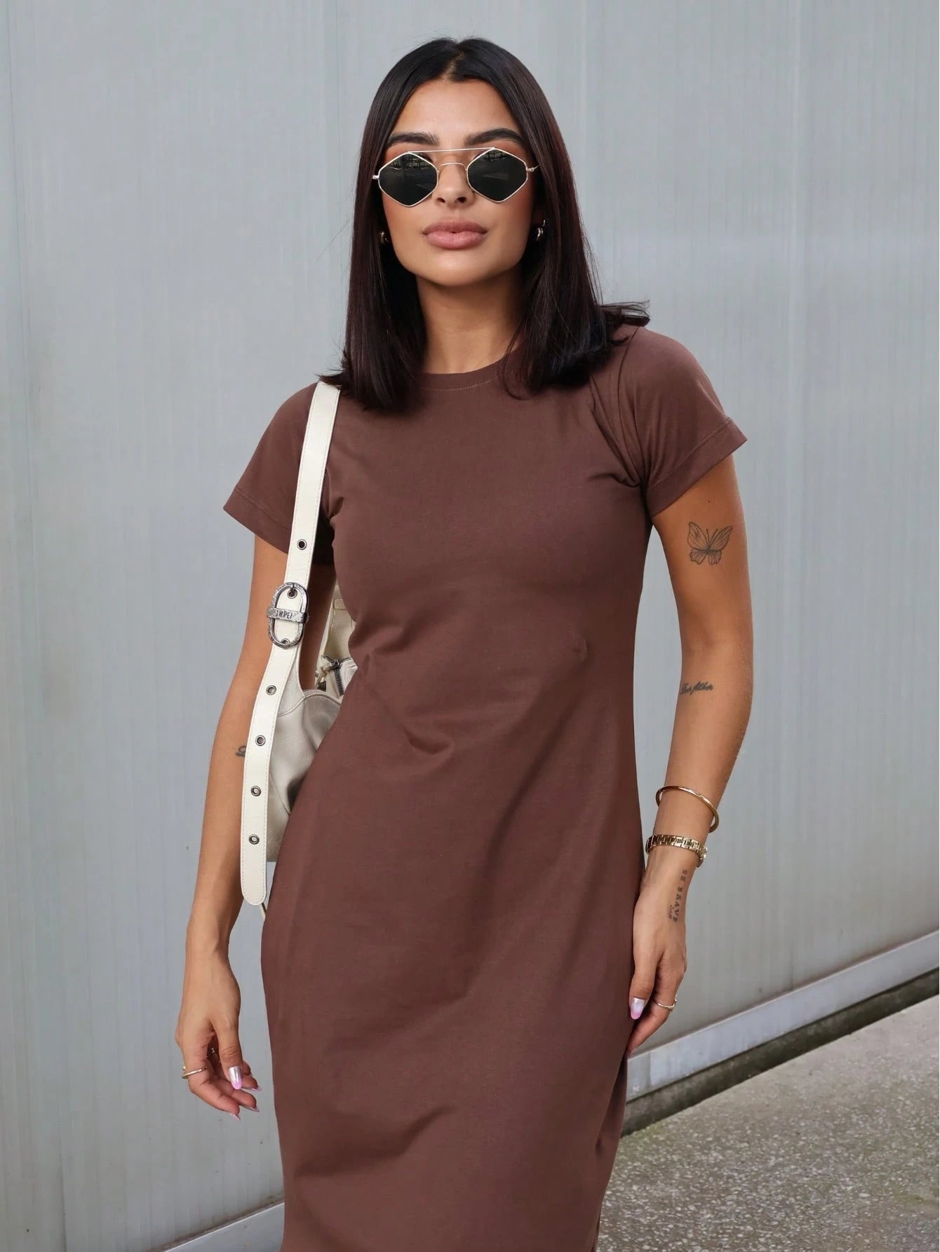 Vendedor IndicadoVestido Longo Feminino Elegante Com Mangas 100% Algodão