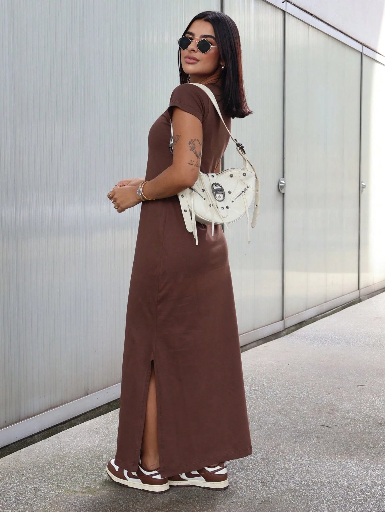 Vendedor IndicadoVestido Longo Feminino Elegante Com Mangas 100% Algodão