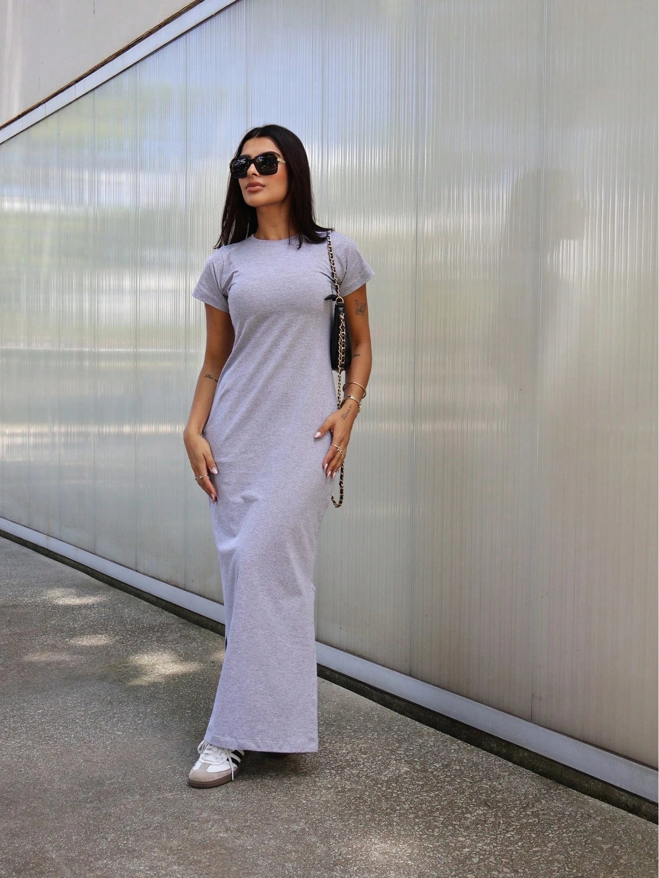 Vendedor IndicadoVestido Longo Feminino Elegante Com Mangas 100% Algodão
