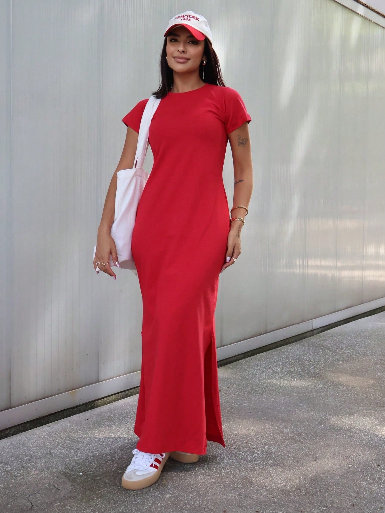 Vendedor IndicadoVestido Longo Feminino Elegante Com Mangas 100% Algodão