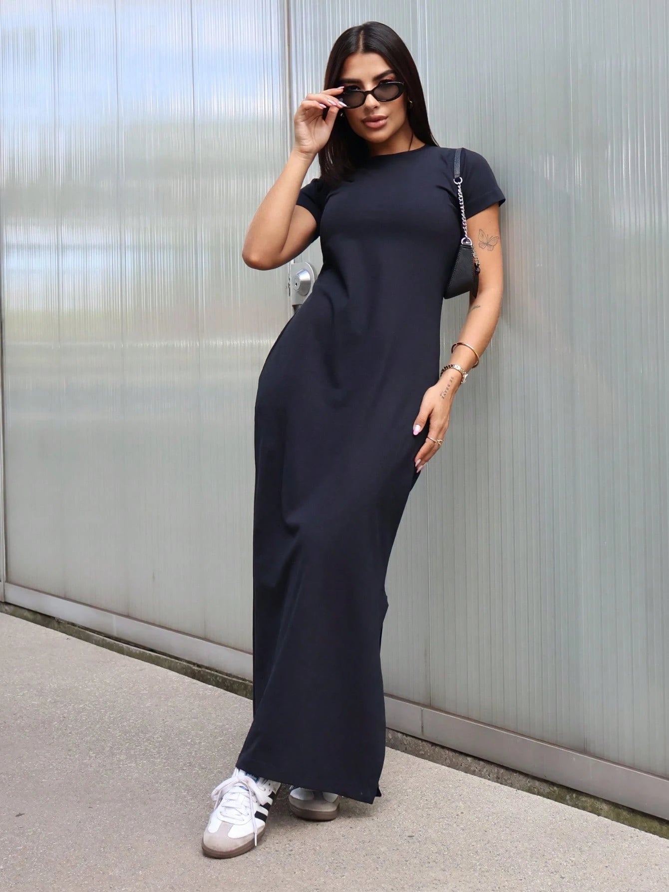 Vendedor IndicadoVestido Longo Feminino Elegante Com Mangas 100% Algodão