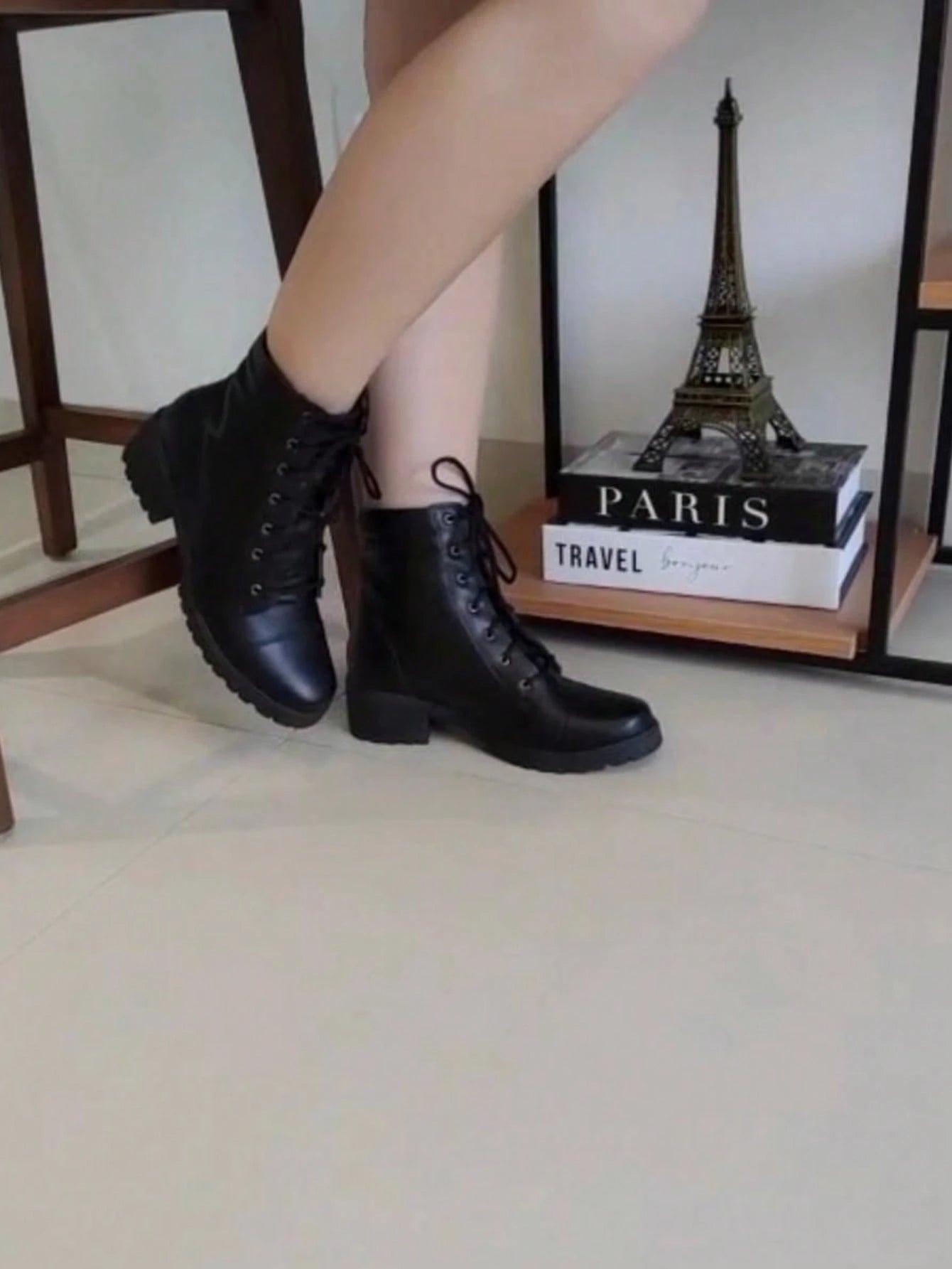 Festa Junina Bota Coturno Feminina Cano Baixo Preta Estilo Conforto Blogueirinha, Coturno Tratorado botas feminina elegant