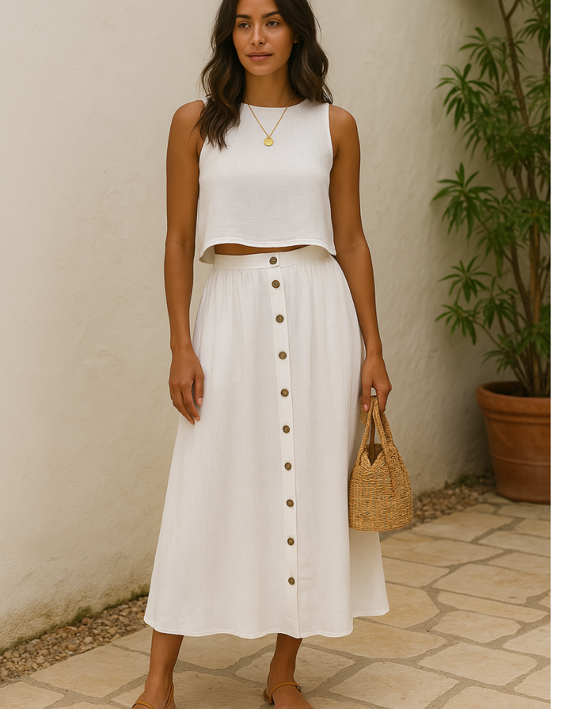 Conjunto de Saia longa e Blusa - Nelima