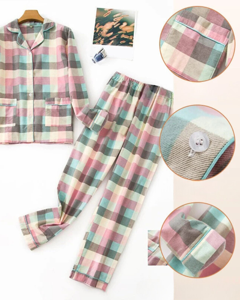 Pijama de Algodão com Estampa Xadrez - Le Belle