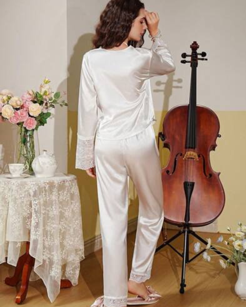 Pijama Romântico de Cetim - Nelima