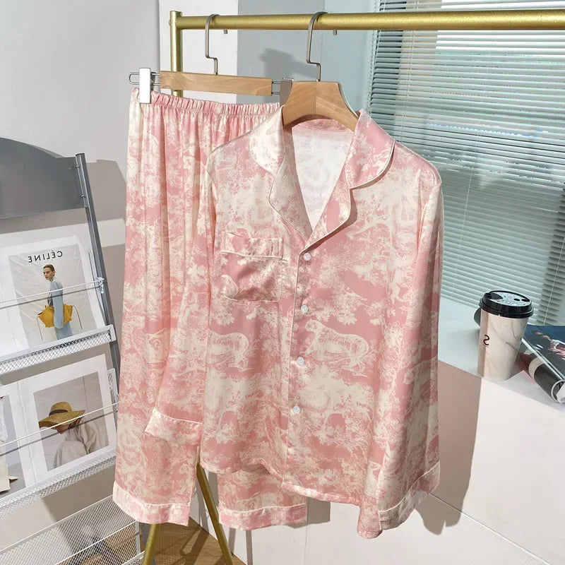Pijama Estampado de Seda - Nelima