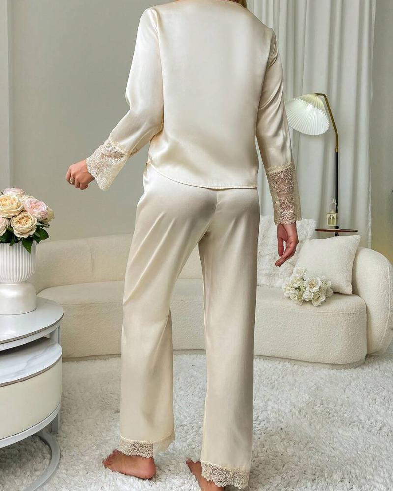 Pijama Romântico de Cetim - Nelima