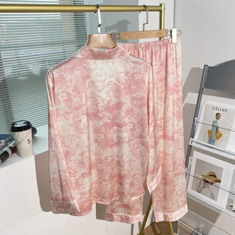 Pijama Estampado de Seda - Nelima