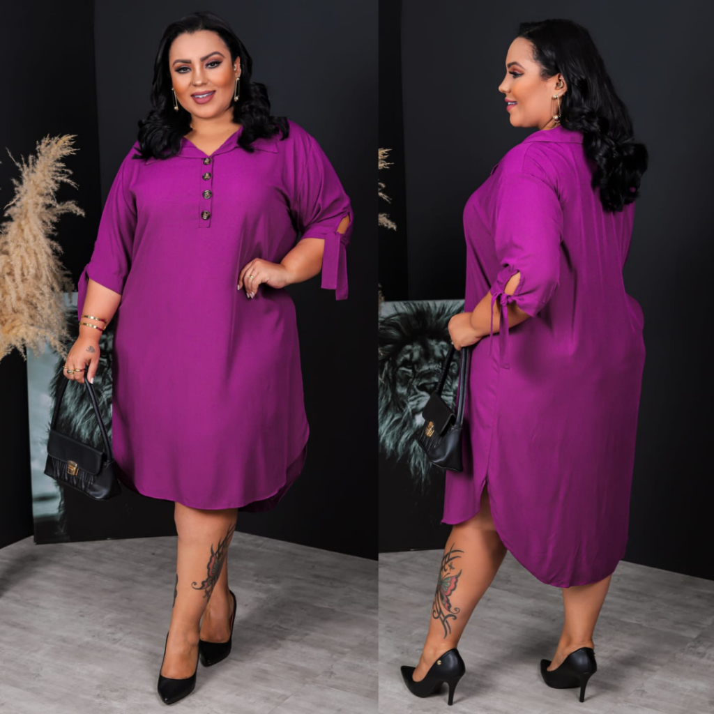 Vestido Chemise Plus Size Camisão Chamise Moda Plus Otima Qualidade