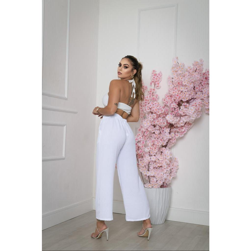 Calça Pantalona Plus Size com Bolsos – Cintura Alta - Nelima
