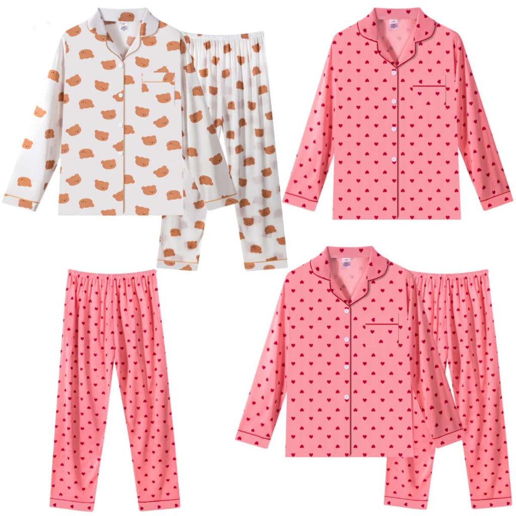 Pijama Feminino de Seda com Manga longa e Calça - Nelima