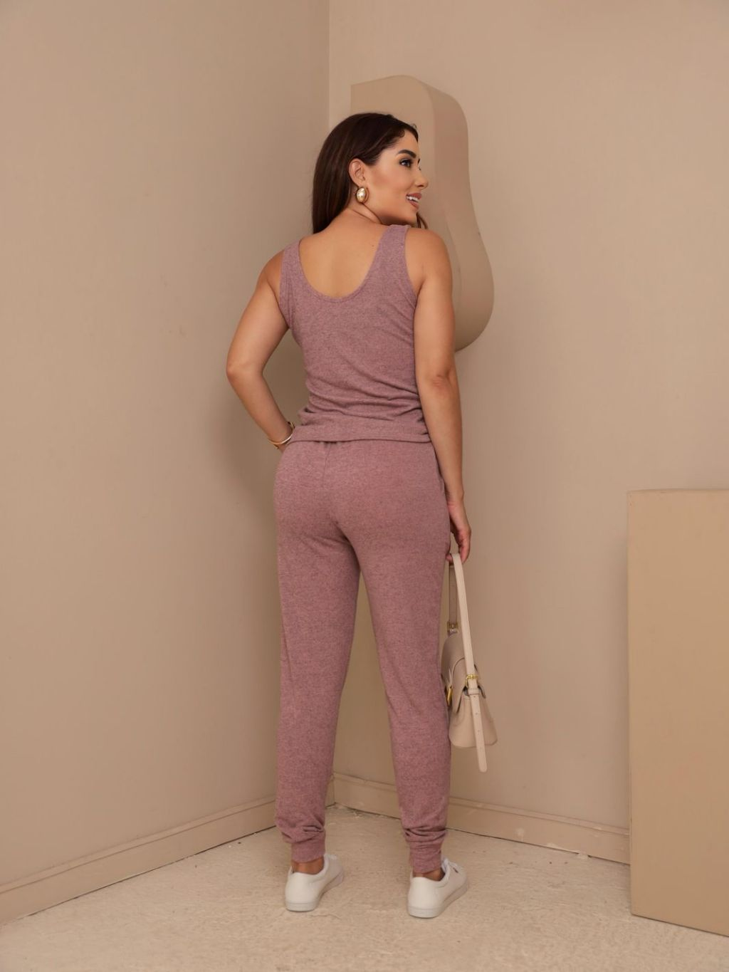 CONJUNTO FEMININO LANZINHA 3 PEÇAS REGATA CARDIGAN E CALÇA