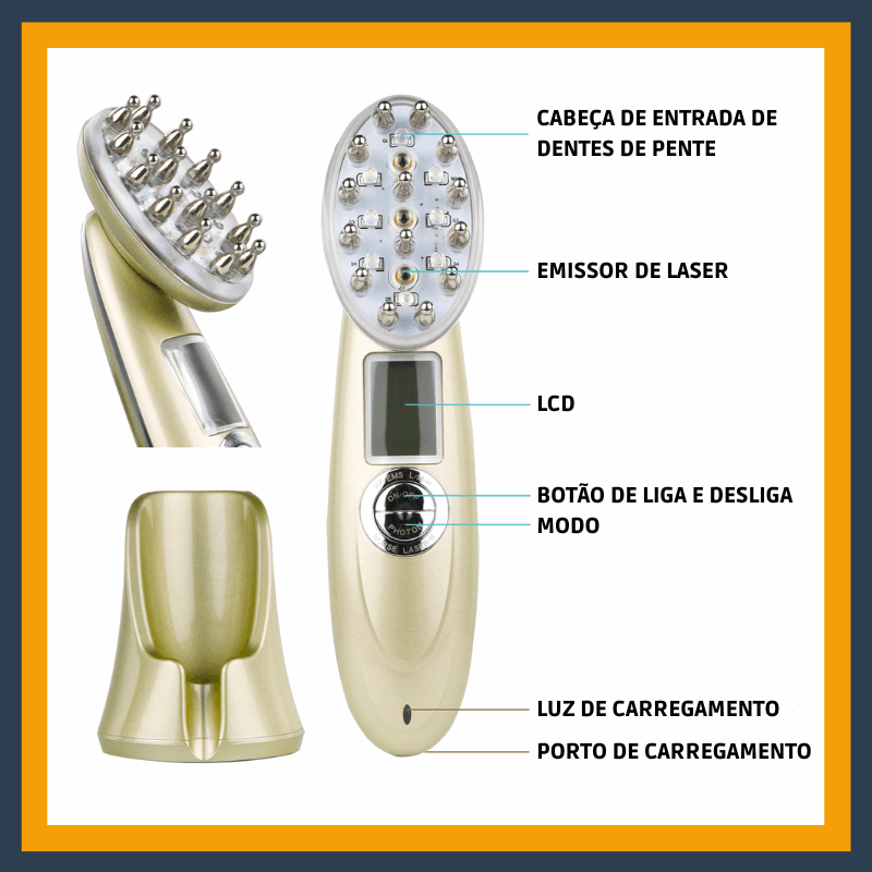 Escova Laser para Calvície e Queda de Cabelo - Le Belle