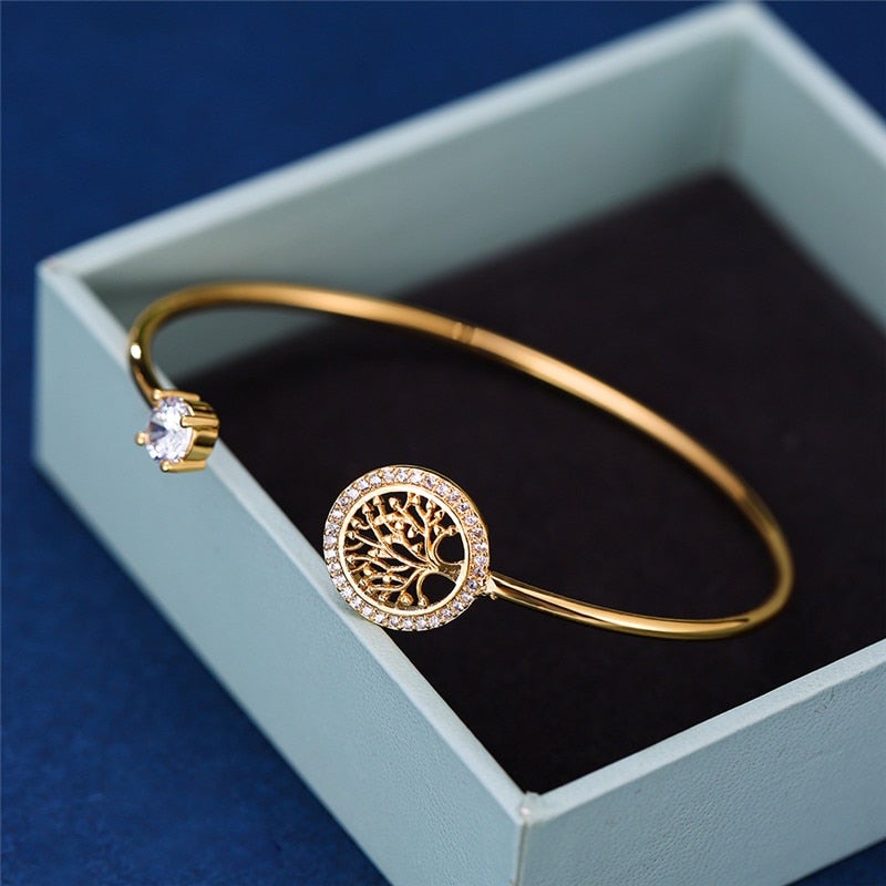 Bracelete Árvore da Vida com Cristais de Zircônia - Le Belle