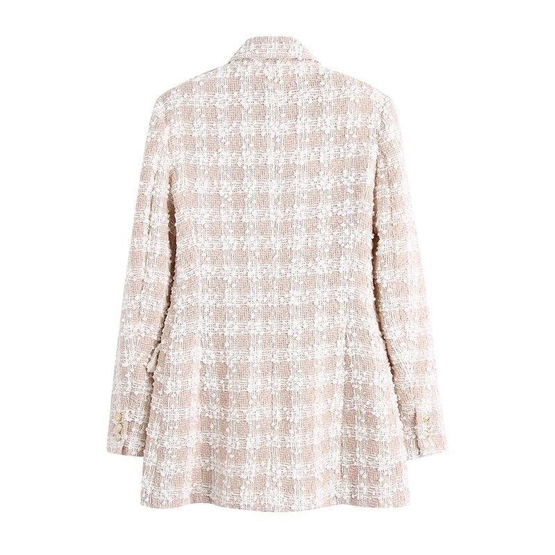 Blazer Feminino Tweed Xadrez - Nelima