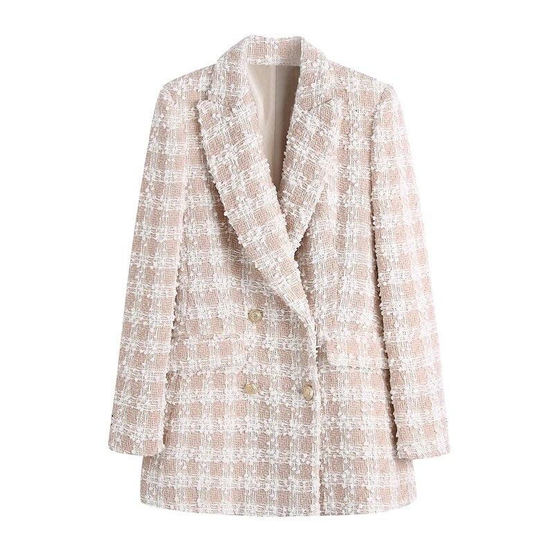 Blazer Feminino Tweed Xadrez - Nelima