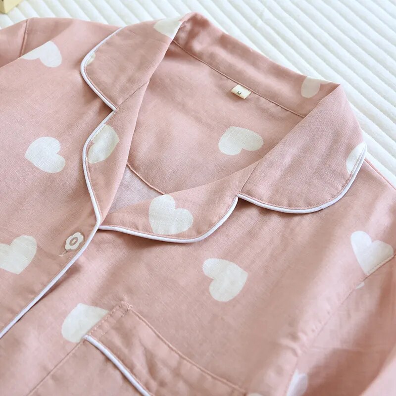Conjunto de Pijama Feminino Calça e Mangas Compridas em Algodão Doce Lar - Neima