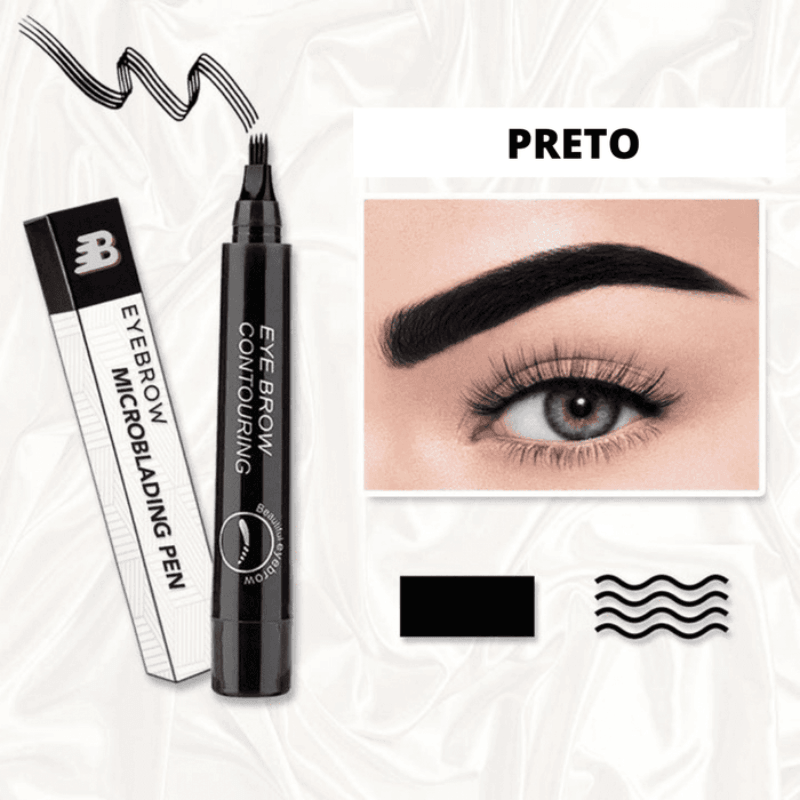 Caneta Microblading para Sobrancelhas Fio a Fio a Prova D'água - Nelima