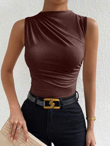 Blusa Regata Verde com Drapê - Le Belle