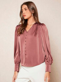 Blusa Acetinada Rosa Empoeirado em Cetim Feminina | Elegância do PP ao GG