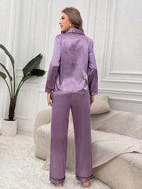 Pijama Feminino Roxo em Cetim - Nelima