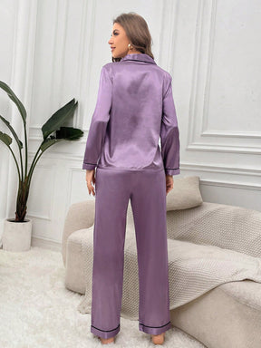 Pijama Feminino Roxo em Cetim - Nelima