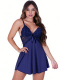 CAMISOLA BABYDOLL ELEGANTE E ROMÂNTICA COM RENDA E COSTAS NUAS