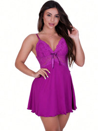 CAMISOLA BABYDOLL ELEGANTE E ROMÂNTICA COM RENDA E COSTAS NUAS