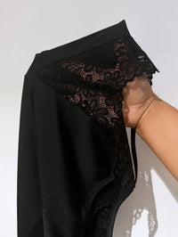 Camisola Simples de Cor Sólida com Alça de Renda para Uso Diário