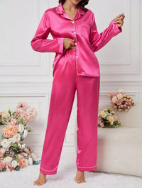 Pijama Feminino Pink Liso em Cetim - Nelima