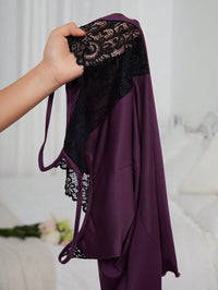 Camisola Simples de Cor Sólida com Alça de Renda para Uso Diário