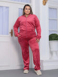 Conjunto De Frio Feminino Plus Size Inverno Plush Veludo Agasalho
