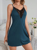 Camisola Simples de Cor Sólida com Alça de Renda para Uso Diário