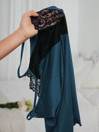 Camisola Simples de Cor Sólida com Alça de Renda para Uso Diário