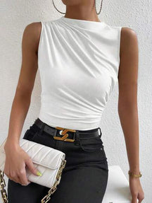 Blusa Regata Verde com Drapê - Le Belle