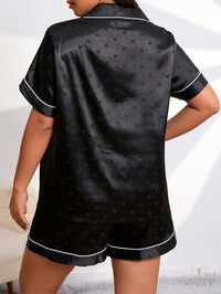 Pijama de Cetim Plus Size Preto Nelima – Conforto e Elegância para suas Noites