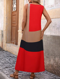 SHEIN LUNE Vestido Sem Mangas com Bolso Oculto para Roupa de Ano Novo, Vestido Longo Feminino