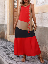 SHEIN LUNE Vestido Sem Mangas com Bolso Oculto para Roupa de Ano Novo, Vestido Longo Feminino