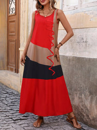 SHEIN LUNE Vestido Sem Mangas com Bolso Oculto para Roupa de Ano Novo, Vestido Longo Feminino