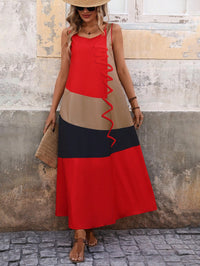 SHEIN LUNE Vestido Sem Mangas com Bolso Oculto para Roupa de Ano Novo, Vestido Longo Feminino