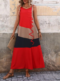 SHEIN LUNE Vestido Sem Mangas com Bolso Oculto para Roupa de Ano Novo, Vestido Longo Feminino