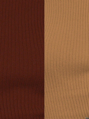KIT 2 Blusa Cacharrel Feminina manga longa Lã Trico TERRACOTA/MARROM CLARO Tricot Gola Alta segunda pele moda inverno