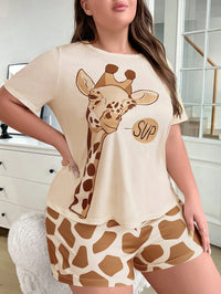 Pijama Plus Size Feminino Estampa de Girafa – Conforto e Diversão Nelima Moda (G1 ao G5)