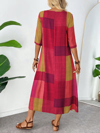 Vestido Midi Feminino Xadrez Colorido em Linho – Estilo e Conforto
