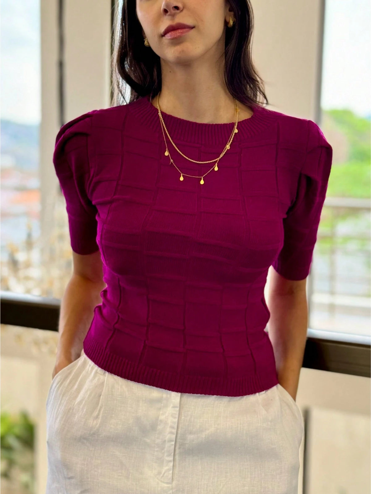 BLUSA TRICOT MODAL 3D TRABALHADA NEW COLLECTION