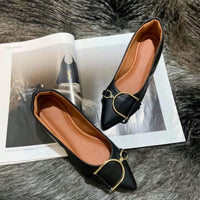 Vendedor Indicadosapatilha feminina elegante mocassim feminino bico alongado confortável sapato feminino enfeite D