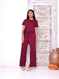 Conjunto Feminino Calça Pantalona E Blusa Moletinho Confortável Tendencia Verão