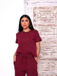 Conjunto Feminino Calça Pantalona E Blusa Moletinho Confortável Tendencia Verão