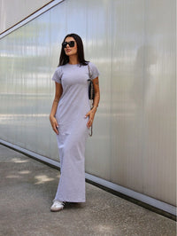 Vendedor IndicadoVestido Longo Feminino Elegante Com Mangas 100% Algodão